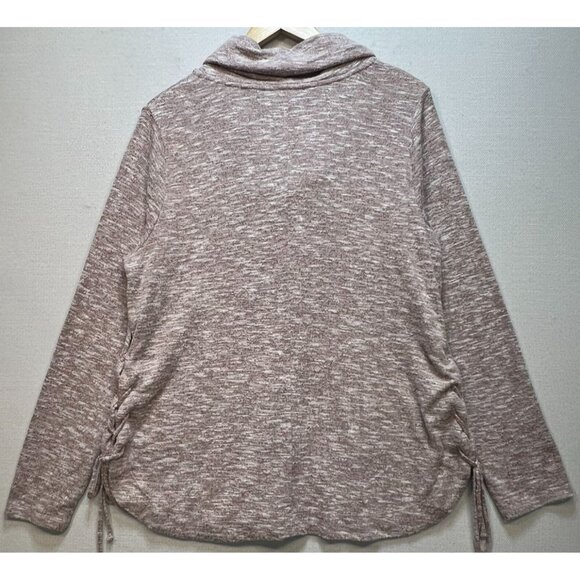 Knox Rose Women's Cowl Neck Pullover Sweater Knit Long Sleeve Size XL Pink Brown - Picture 2 of 12
